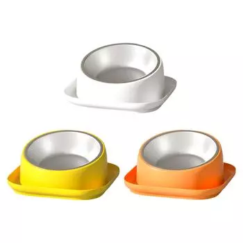 Stainless Steel Pet Bowl Food Container Cat Bowl Elevated Cat Food Bowl for Puppy Kitten Cats Small Dog Pets Supplies оранжевый