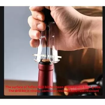 Stainless Steel Pin Air Pump Wine Bottle Opener Safety Pneumatic Wine Corkscrew With Foil Cutter Kitchen Tools Bar Accessories чёрный