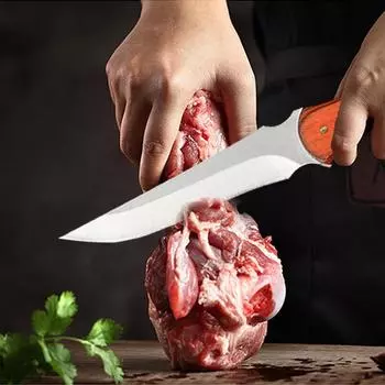Профессиональный кухонный нож для обвалки из нержавеющей стали, нож шеф-повара для приготовления пищи, нарезки фруктов, нож-топорик для овощей, деревянная рукоятка