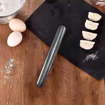 Stainless Steel Rolling Pin Gift Nonstick Dough Roller for Pizza Bread Pasta Length 19cm