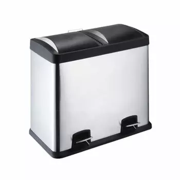 Stainless steel selective sorting bin 2x30L TU прозрачный
