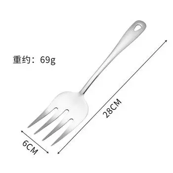 Stainless Steel Serving Kitchenware Soup Spoon Long Handle Fork Colander Cooking Spatula Buffet Cutlery Set Thicken Tableware