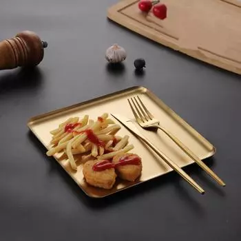 Stainless Steel Shallow Baking Pastry Tray Fruit Sancks Non-Stick Food Storage Plates Dishes Cake Pan Cookware For Kitchen