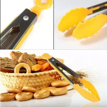 Stainless steel Silicone Kitchen Tongs BBQ Clip Salad Bread Cooking Food Serving Tongs Kitchen Tools High-quantity Food Clip 9inch