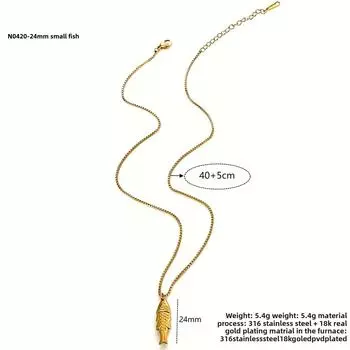 Stainless Steel Small Fish Pendant Women s Necklace Personality Fashion Exquisite Women s Collarbone Chain