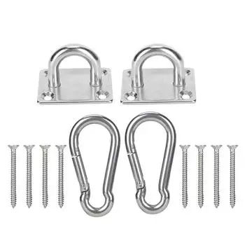 Stainless Steel Snap Hook Silver Hanging Hook Set Swing Chair Bracket Rhombus Door Buckles Hardware Tool Outdoor Camping Tools CHINA