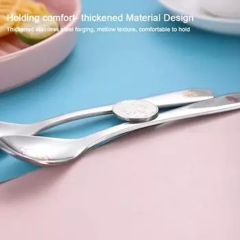 Stainless Steel Spoon Fun Durable 304 Stainless Steel Perfect For Self-feeding Easy For Baby To Grasp Cartoon Spoon Spoon