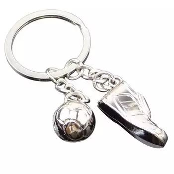 Stainless Steel Sport Hanging Keychain Football Key Chain Metal Chain Soccer Shoes Key Rings