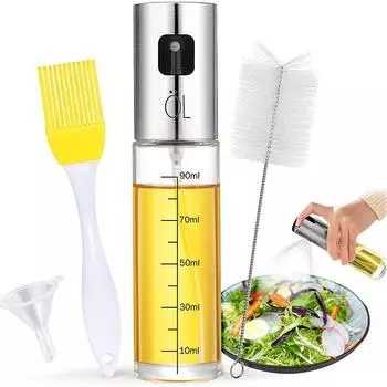 Stainless Steel Spray Push-type Oil Spray Bottle Household Kitchen Oil Spray Bottle Seasoning Barbecue Olive Spray Oil Bottle