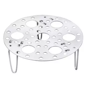 Stainless Steel Steamed Egg Rack High Foot Steam Grid Steamer Basket Kitchen 17.5cm