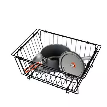 Stainless Steel Storage Basket Table Basket Organizer Deep Drain Basket for Kitchen Bathroom Workplace Camping Accessories чёрный