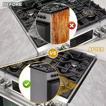 Stainless Steel Stove Gap Covers,Kitchen Stove Counter Gap Filler,Stove Guard Counter Gap Cover Length 23.4Inch E