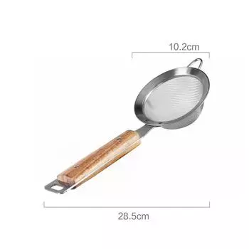 Stainless Steel Strainer Colander Wooden Handle Fine Mesh Skimmer Frying Food Scoop Oil Filter Household Kitchen Utensils
