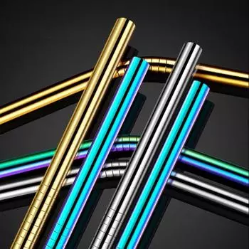 Stainless Steel Straw Set (Set of 20) without Brush Eco-friendly Straws Party Favors Bar Accessories Reusable Metal Straws