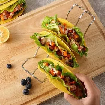 Подставка для тако из нержавеющей стали, безопасная стойка, держатель для тако, держатель для посудомоечной машины, вмещает 4 тако B