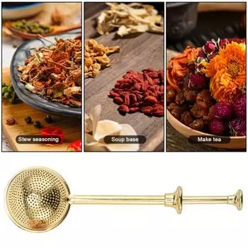 Шарик для заваривания чая из нержавеющей стали с длинной ручкой, мелкоячеистый фильтр для чая, шарик для еды