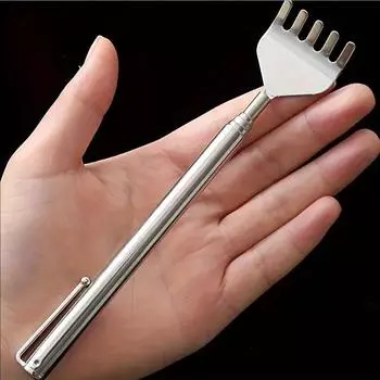 Stainless Steel Telescopic Back Scratcher Telescopic Pen Clip Portable Back Scratcher Itch Massage Tool