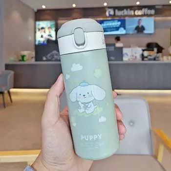 Stainless Steel Thermos Vacuum Cup Cartoon Thermal Water Bottle Tumbler Coffee Mug Sport