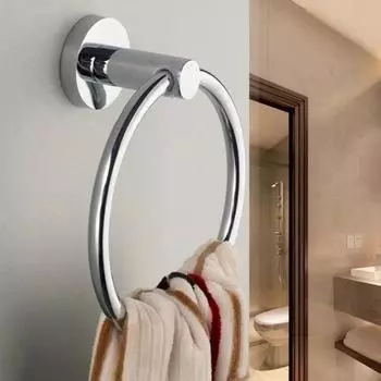 Stainless Steel Towel Ring Bathroom Round Wall-mounted Towel Household Rack Hanger A