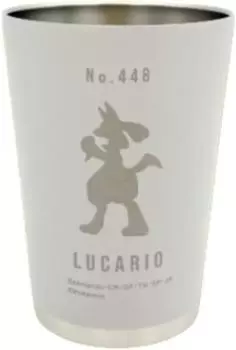 Stainless Steel Tumbler L Vacuum Insulated 450ml Lucario Set Thermal/Cold (Tumbler, Coaster)