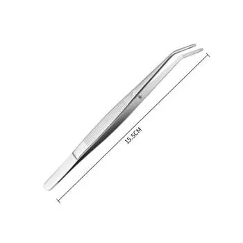 Stainless Steel Tweezers Serrated Curved Instruments Tool