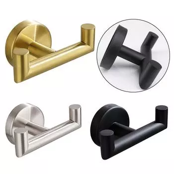 Stainless Steel Wall Hooks Toilet Paper Holder Wall Hanger Towel Holder Rack Behind Door Bathroom Clothes Hook Hardware чёрный