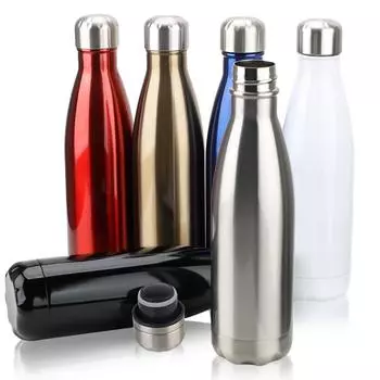Stainless Steel Water Bottle Double-Wall Insulated Vacuum Flask Cola Water Beer Thermos 500ml BPA Free Thermos for Sport Bottles 500ml чёрный