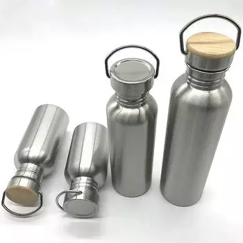 Stainless Steel Water Bottle with handle 1000ml/750ml/500ml/350ml Sport metal Flasks Travel Cycling Hiking Camping bicycle flask 350ML