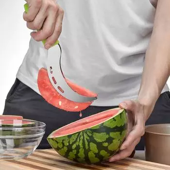Stainless Steel Watermelon Cutting Artifact Watermelon Slicer Watermelon Digger Fruit Divider Kitchen Fruit Slicer Cutter Tool