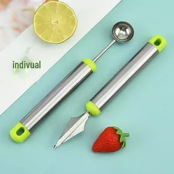 Stainless Steel Watermelon & Fruit Baller, Ice Cream Scoop, Fruit Carving & Cutting Tool Carving Knife зелёный