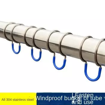 Stainless Steel Windproof Buckle Clothes Hanger Fixed Non-slip Balcony Drying Clothes Hook M