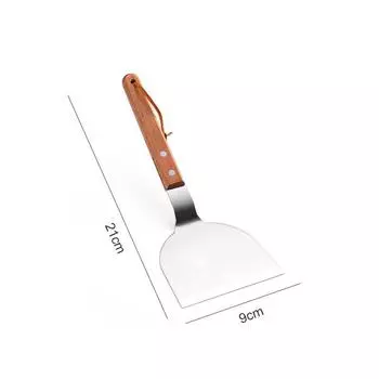 Stainless Steel Wooden Handle Cooking Spatula Steak Egg Pancake Frying Shovel Pizza Shovel Kitchen Accessories