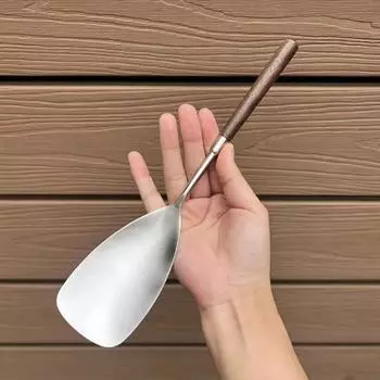 Stainless Steel Wooden Handle Spoon Cutlery Set Dinnerware Clamp Western Tableware Dessert Soup Spoon Restaurant Home