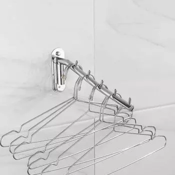 Stainless Steels Swing Arm Clothing Drying Holder Wall Mounted Clothing Drying Rack Coat серебряный