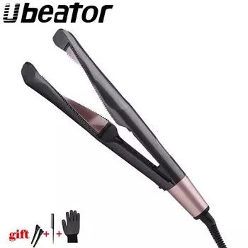 Стайлер для волос 2 в 1 (завивка и выпрямление) US Plug чёрный