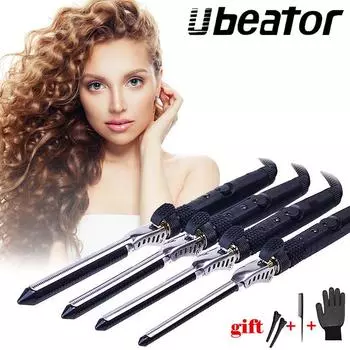 Стайлер для завивки волос с керамическим покрытием 9mm-EU Plug чёрный