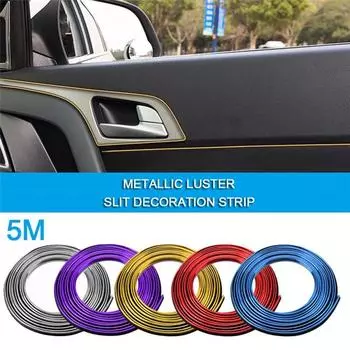 Стайлинг автомобиля 5 м/шт. универсальный DIY Гибкая внутренняя отделка молдинг полоски авто наклейка на край двери авто хромированная декоративная отделка 3M красный