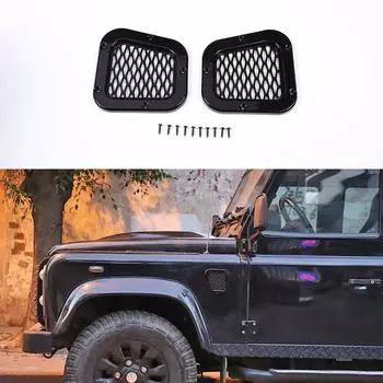 Стайлинг автомобиля ABS черный для Land Rover Defender 2004-Боковая обшивка автомобиля, боковые вентиляционные отверстия, крышка решетки автомобиля чёрный