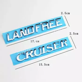Стайлинг автомобиля, эмблема с буквами L/ANDFREE C/RUISER, логотип, подходящий для T/oyota L/and C/ruiser LC200, наклейка на передний бампер LANDFREE серебряный