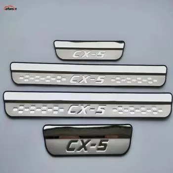 Стайлинг автомобиля для Mazda CX-5 CX 5 CX5, аксессуары, накладка на порог, накладка на пороги, защита, наклейка на автомобиль, 2017 серебряный
