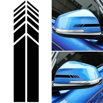 Стайлинг автомобиля, зеркало заднего вида, полосатые наклейки, декоративные аксессуары для Renault Megane 2 3 Duster Logan Clio 4 3 Laguna 2 Sandero Scenic чёрный