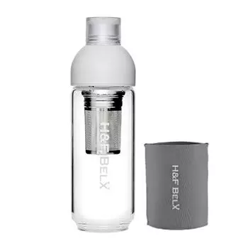 Стакан BELX PS Glass, чисто-белый чехол, серый H&F (420ml)