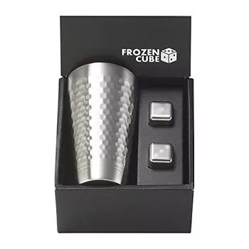 Стакан День рождения Подарок Подарок Подарок Двойной стакан Куб Замороженный куб Двойной стакан Нержавеющая сталь Диаметр x Высота [ШКАФ Расфасованный]