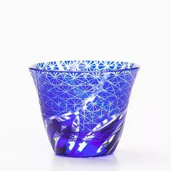 Стакан для холодного чая Kiriko Стакан для саке Kiriko Холодное саке для алкоголя Стакан для саке Маленькая миска Kikutsunagi Синий Темно-синий Можно мыть в посудомоечной машине