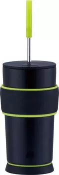 Стакан для игр Peacock с трубочкой 550 мл с вакуумной изоляцией и теплоизоляцией Совместим со спортивными напитками Совместим с газированными напитками Зеленый