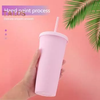 Стакан для кофе 720 мл с крышкой и соломинкой, вакуумная дорожная кофейная кружка с двойными стенками, герметичная многоразовая чашка для воды с широким горлышком 720ML оранжевый