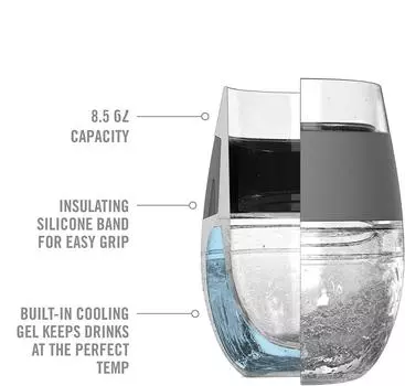Стакан для льда на 8 унций, замораживающий бокал для вина, без BPA, стакан для бармена, охлаждающий гель, чашка для мамы или жены, подарок любителю вина, напитки со льдом 200-300
