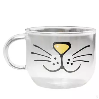 Стакан для молока и сока котенка с ручкой