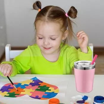 Стакан для молока из нержавеющей стали 8 унций 304 с вакуумной изоляцией, конический стакан для чая, пивной стакан, стакан для кофе и молока One Size светло-розовый