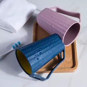 Стакан для полоскания рта Эргономичный большой емкости в скандинавском стиле с прорезями для дома и пары Стакан для полоскания рта Хозяйственные принадлежности розовый